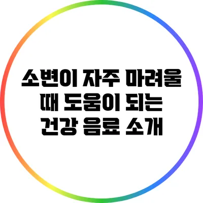 소변이 자주 마려울 때 도움이 되는 건강 음료 소개