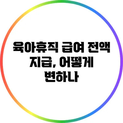 육아휴직 급여 전액 지급, 어떻게 변하나?