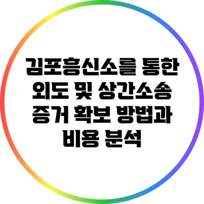 김포흥신소를 통한 외도 및 상간소송 증거 확보 방법과 비용 분석