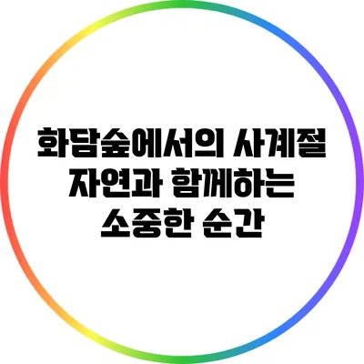 화담숲에서의 사계절: 자연과 함께하는 소중한 순간